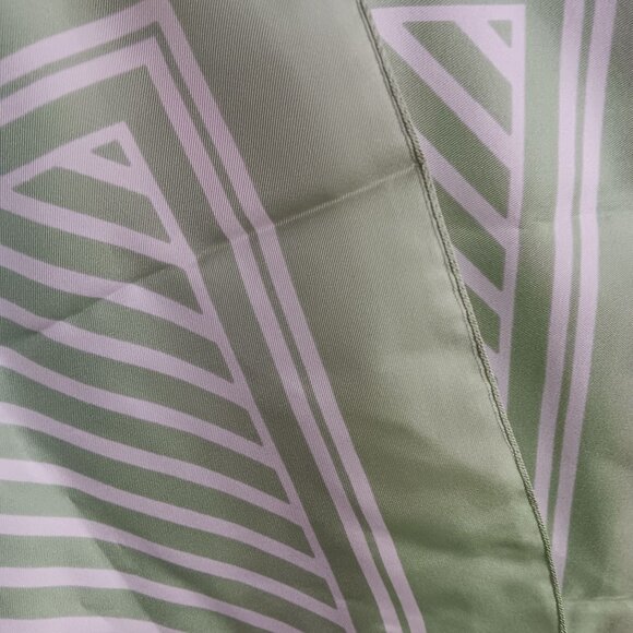 Vintage Striped 1970's Boho Mom Scarf 26x25" Sage Green Geometric Pattern - Picture 3 of 3